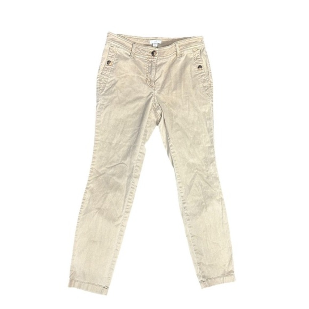 J.Jill Women Size 2 Flat Front Khaki Pants Casual Academia Summer Tweed Formal